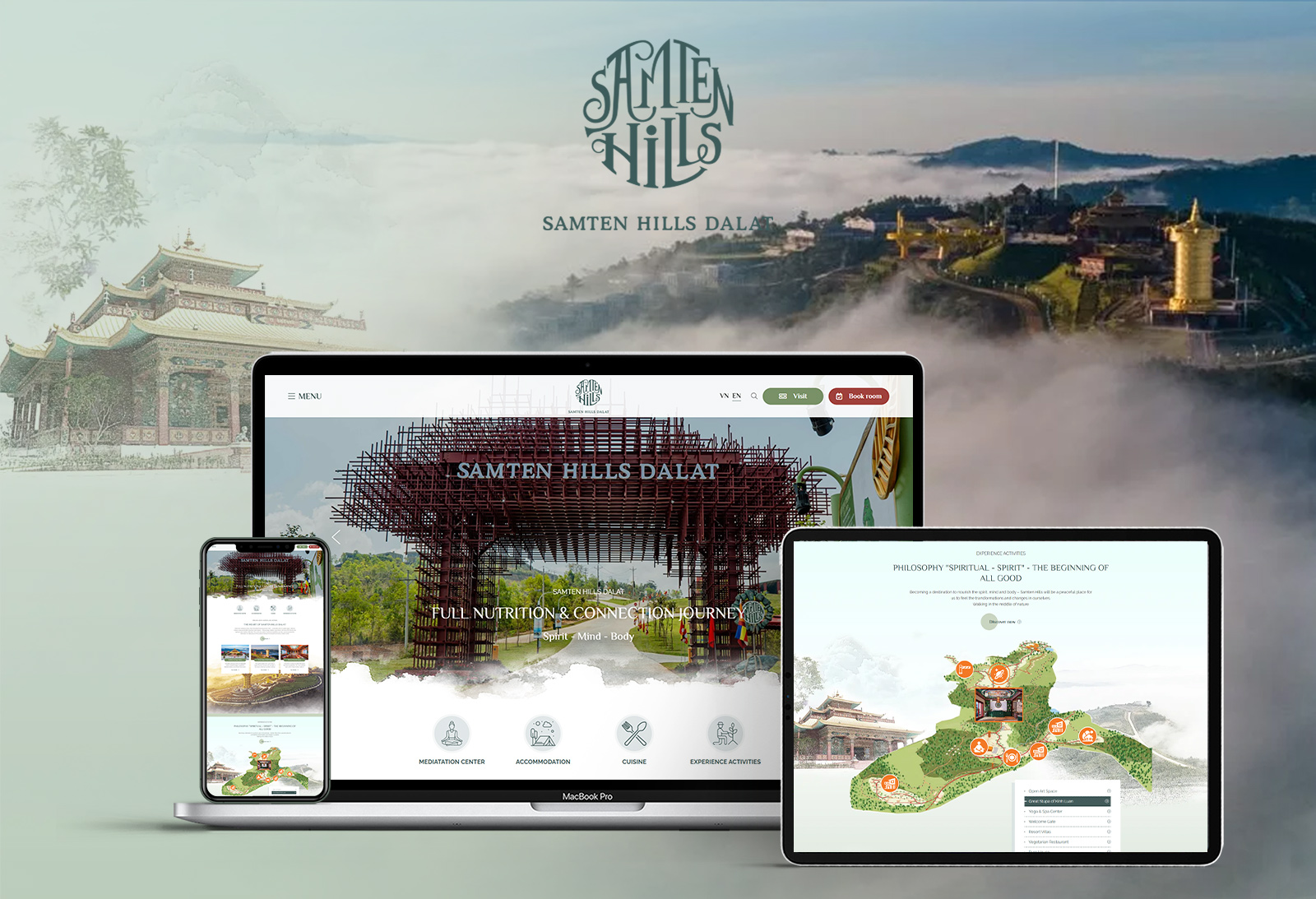 Samten Hills Dalat mẫu website du lịch thiết kế tại Cánh Cam